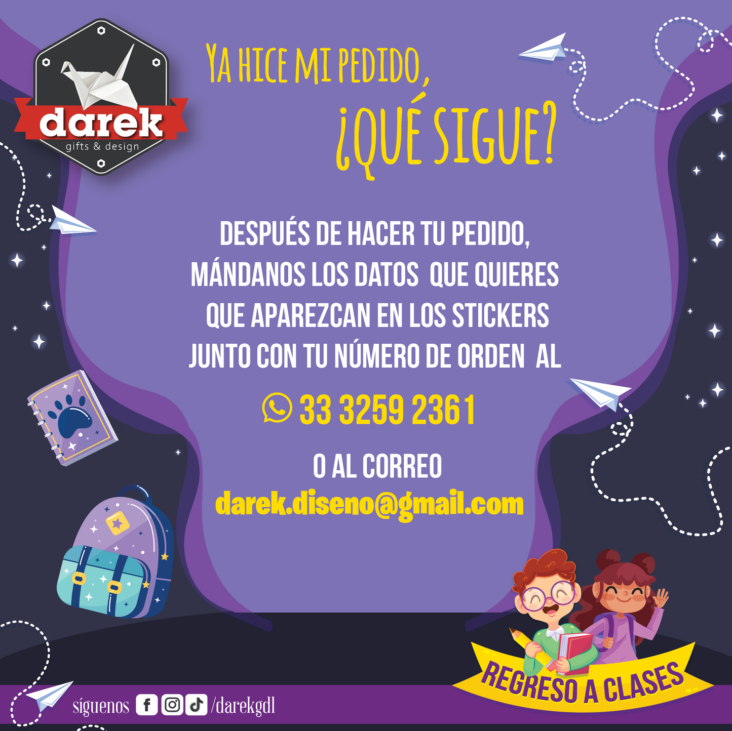 Set de Stickers escolares CUPCATS